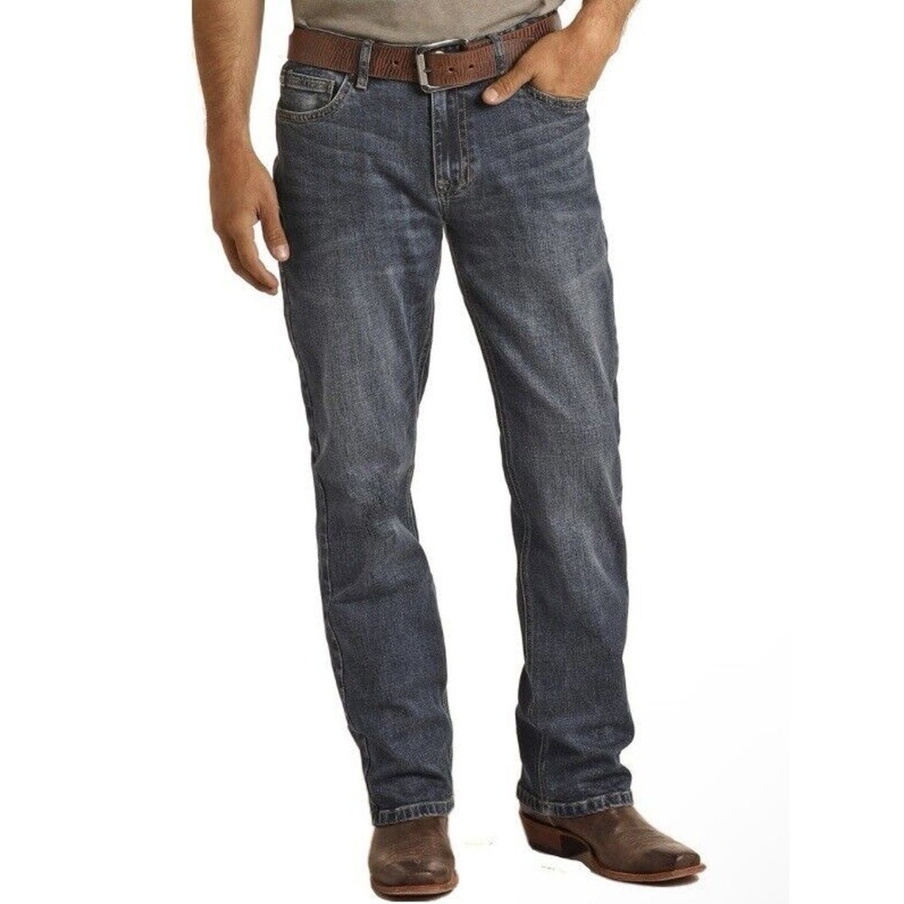 Hooey x Rock & Roll Denim Double Barrel Stackable Boot Leg Mens 30x32 NWT $88